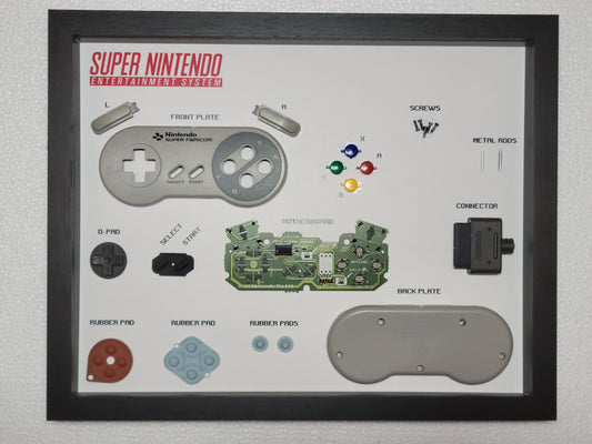 Super Nintendo Entertainment System "SNES" Controller | Disassembled in a Frame